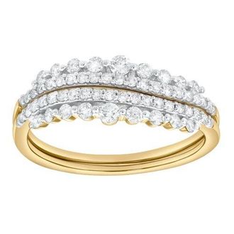 LuvMyJewelry Serena 0.55 Cts Natural Diamond Duo Set 14K Gold Ring Set in 14K Yellow Gold at Nordstrom, Size 7
