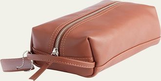 Royce Leather Monogrammed Compact Leather Toiletry Bag