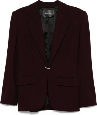 MUGLER Enkelrijelige wollen jas - Dames - Blazers - Rood - XS - Wol - Jassen