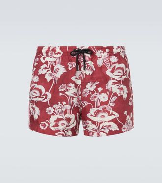 Commas Printed swim trunks