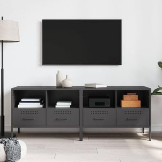 Berkfield Home TV Cabinets 2 pcs Black 68x39x50.5 cm Steel