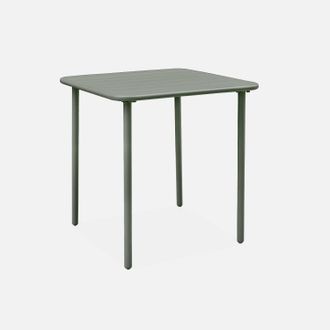 Sweeek Sweeek - Mesa De Jard&iacute;n Met&aacute;lica De 2 Plazas, Amelia 70cm, Savane, 70x70x72.5 Cm