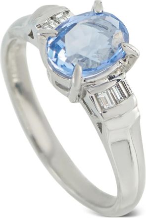 Luxury Bazaar Anello in platino con diamante e zaffiri - Argento