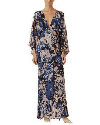 Shona Joy Olea Plunge Balloon Sleeve Maxi Dress