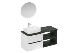 Puma Naturel - Conjunto De Ba&ntilde;o Con Lavabo Que Incluye Mezclador De Lavabo, Ca&ntilde;o Y Sif&oacute;n Stilla, Blanco Brillante (ksetstilla015)