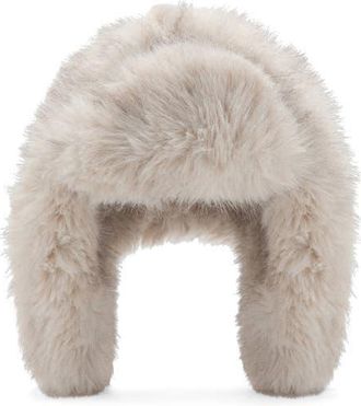 Mango Faux Fur Trapper Hat in Beige at Nordstrom