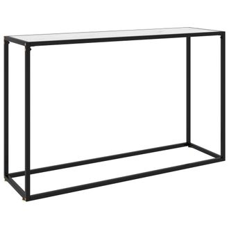 vidaXL Mesa Consola Vidrio Templado Blanco 120x35x75 Cm Vidaxl