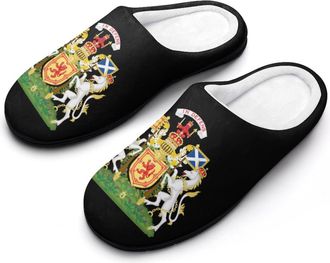 Generic Royal Coat of Arms of The Kingdom of Scotland Fashion Cotton Slippers for Women Memory Foam House Slippers Non-Slip House Bedroom Shoes