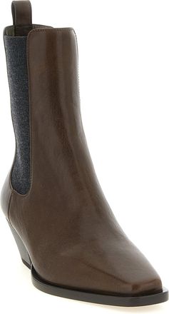 Brunello Cucinelli Womens Brown Cowhide Chelsea Boots