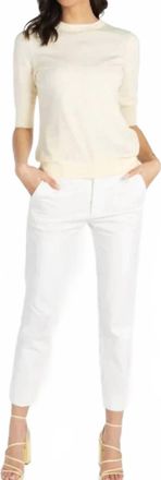 Esqualo Suvi Split Hem Chino Trousers In Off White