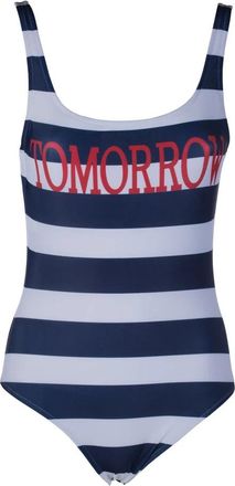 Alberta Ferretti Stijlvolle Zwemkleding Collectie - Dames - Badpakken - Blauw - S - Polyester - Badmode