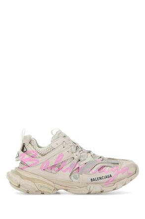 Balenciaga White Mesh And Rubber Track Sneakers