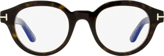 Tom Ford TF6037-B Blue Block Oval Eyeglasses - Brown