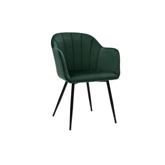 Miliboo Miliboo - Silla Dise&ntilde;o De Terciopelo Verde Y Patas De Metal Negro Milly