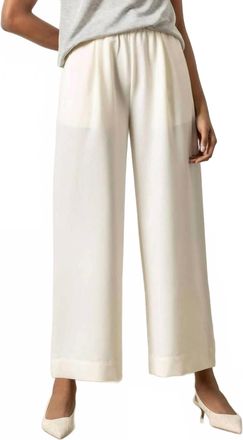 Lilla P Wide Leg Pull On Pants In Winter White