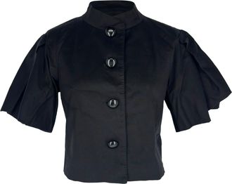 Moschino Cheap and Chic Puffed Sleeve Blouse in Black Cotton