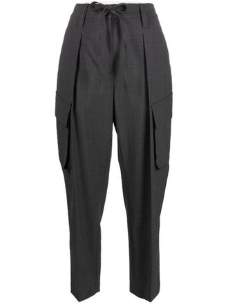 Brunello Cucinelli Pantaloni sartoriali con coulisse - Grigio