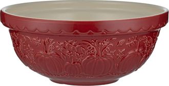 Mason Cash Pumpkin Mixing Bowl Size 18, 2.85-Quart, Dark Red