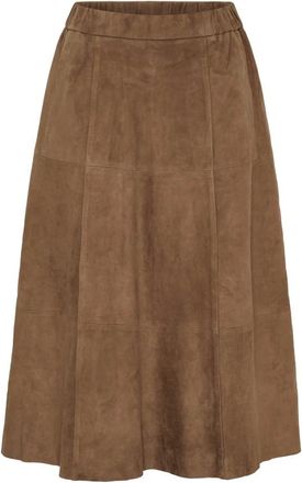 BTF-CPH Falda Midi de Ante en L&iacute;nea A - Jackets - Mujer - Marr&oacute;n - 2XL