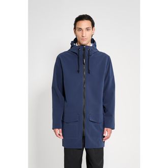 Stutterheim Stockholm Patch Matte Raincoat in Navy at Nordstrom, Size X-Large