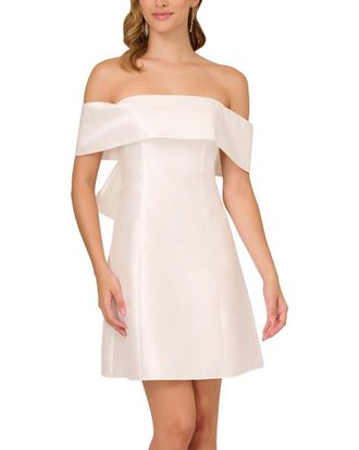 Adrianna Papell Mikado Off The Shoulder Short Dress