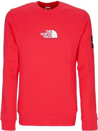 The North Face Rode Crewneck Sweatshirt - Heren - Sportshirts - Rood - XL - Katoen - Fitness
