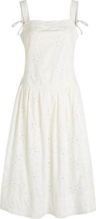 Free People Primavera Broderie Anglaise Cotton Midi Dress - White