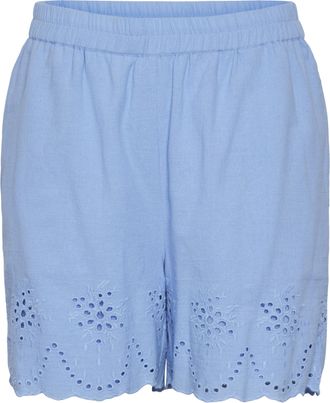 Pieces PCALMINA MW Embroidery Shorts BC, Hydrangea, XS