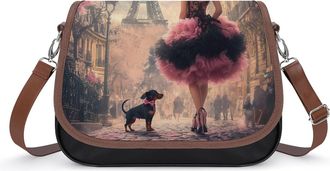 Generic African A-mericans Afro Woman Paris Eiffe Tower Crossbody Bags for Women Shoulder Messenger Bag Purse Handbags