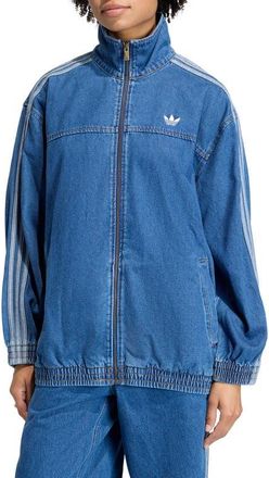 adidas Originals Firebird Denim Track Jacket in Medium Vintage Denim at Nordstrom, Size X-Large