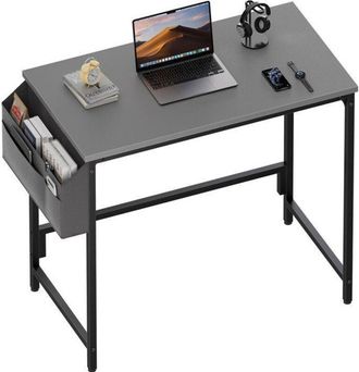 OEM Hlonone 80 Cm X 40 Cm, Peque&ntilde;o Escritorio De Inform&aacute;tica Con Bolsa De Almacenamiento, Estructura De Metal, Sala De Estar, Gris Claro