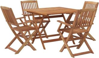vidaXL 5 Piece Garden Dining Set Solid Wood Acacia vidaXL