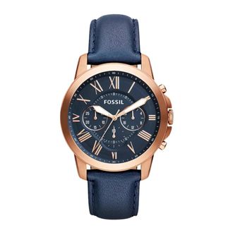 Fossil Accessoires, Heren, Roze, ONE Size, Leer, Grant Chronograph