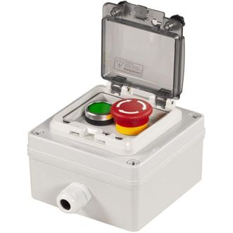 OEM Caja De Pulsadores Ip67 Con Pulsador De Parada De Emergencia, Pulsador Verde Con Cubierta Protectora, Interruptor De Funcionamiento A Prueba De Fallos
