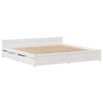 Berkfield Home Full Bed Frame without Mattress White 160x200 cm Solid Wood Pine