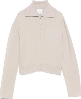 Allude Zip Cardigan - Dames - Vesten - Beige - S - Wol - Truien & Vesten
