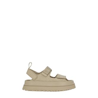UGG Flat Sandals, female, Beige, Size: 6 US Goldenglow Embossed Sandal