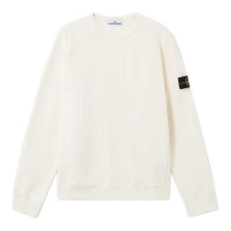 Stone Island Round-neck Knitwear, male, White, Size: 2XL White Ribbed Sweater with Triangle Insert