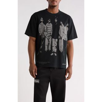 Pleasures x Oasis Definitely Heavyweight Graphic Cotton T-Shirt in Faded Black at Nordstrom, Size Xx-Large