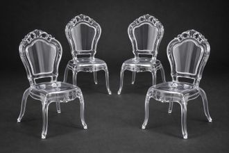 Biscottini International Set 4 Sillas De Policarbonato Silla De Cocina Y Sal&oacute;n Sill&oacute;n De Pl&aacute;stico Exteriores Moderno Sillones Para Comedor Y Dormitorio