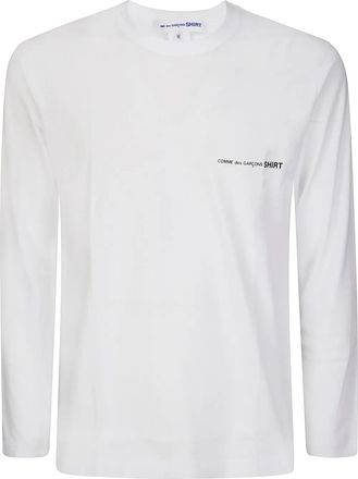Comme Des Gar&ccedil;ons logo long sleeves - men - Cotton - L - White