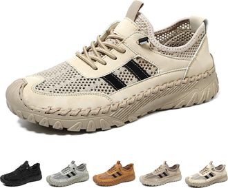 Generic Orthopedic Shoes for Men, Slip On Orthopedic Hiking Shoes,Solid Arch Support,Breathable Mesh Elastic Laces (Beige,11.5)
