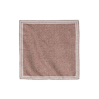 Brunello Cucinelli Cigar Silk Polka Dot Pocket Square