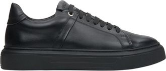 Estro & Luminara Luxe Zwarte Leren Sneakers - Heren - Sneakers - Zwart - 43 EU - Leer - Schoenen