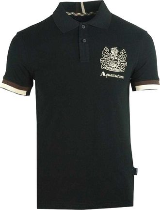 Aquascutum Heren Aldis Crest Logo Poloshirt (Zwart)