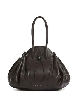 Marni tubular handle tulipea shoulder bag - women - Buffalo Leather - One Size - Brown