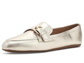 Cole Haan Grand Ambition Alette Buckle Loafers Womens Flat Shoes Soft Gold Tumbled Leather : 10.5 B - Medium, Leather/Polyester