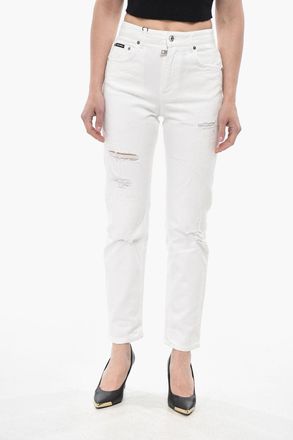 Dolce & Gabbana Jeans Skinny Fit in Cotone Distressed 16cm Dolce & Gabbana