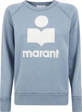 Isabel Marant Katoenen Trui met Lange Mouwen en Logo - Dames - Sweatshirts - Blauw - L - Katoen - Hoodies & sweatvesten