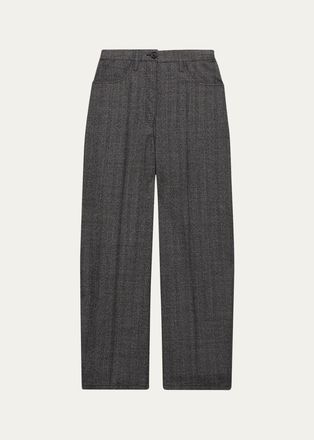 Prada Mouline Wool Wide-Leg Pants